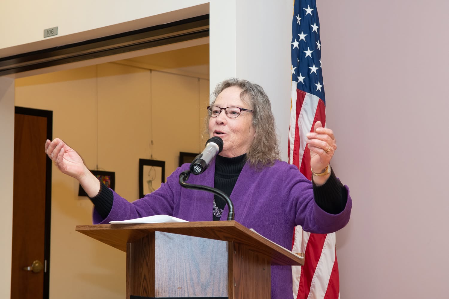 Chris Glatfelter speaking at an arts council event